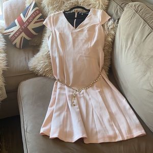 Pink Karl Lagerfeld Dress with pearl chain belt detail